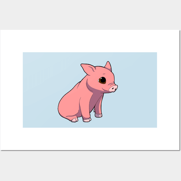 Pink Piggy Wall Art by Adastumae